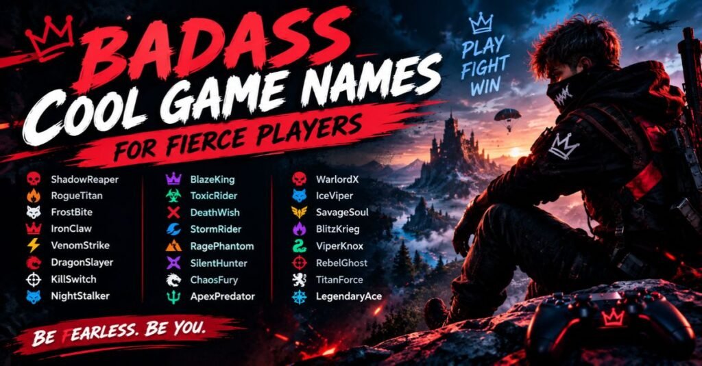 Badass Cool Game Names for Fierce Players
