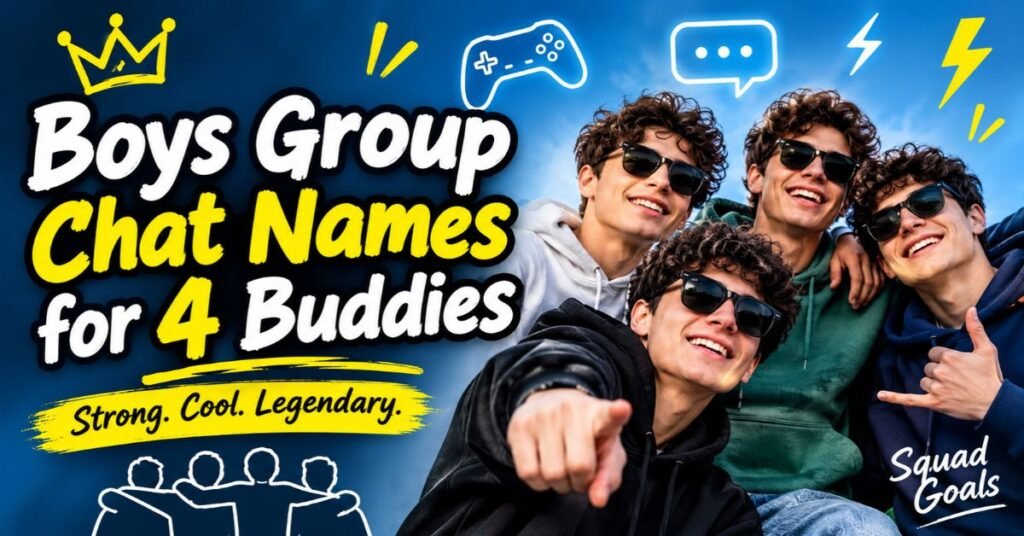 Boys Group Chat Names for 4 Buddies