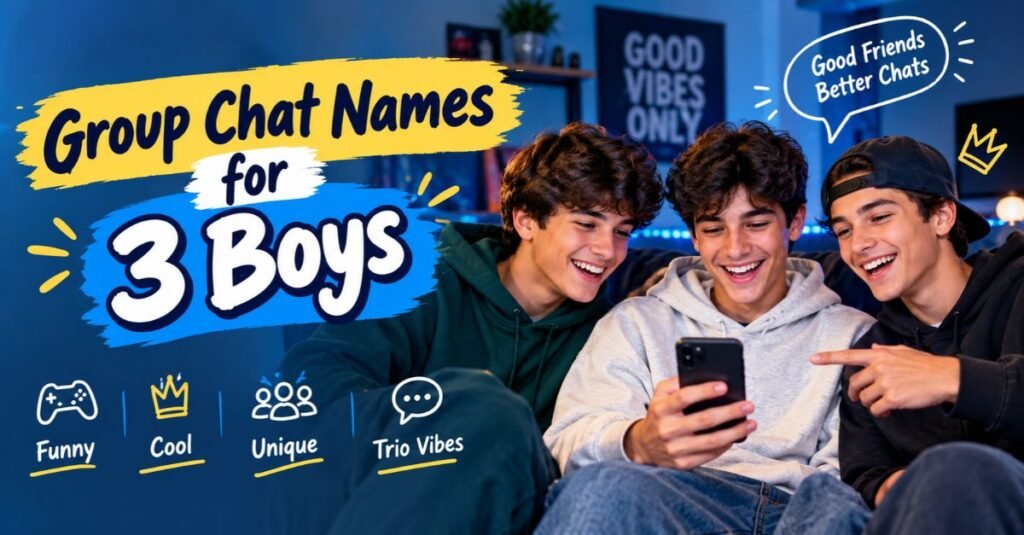 500+ Best Group Chat Names for 3 People (Funny & Unique 2026) 4 Group Chat Names for 3 Boys