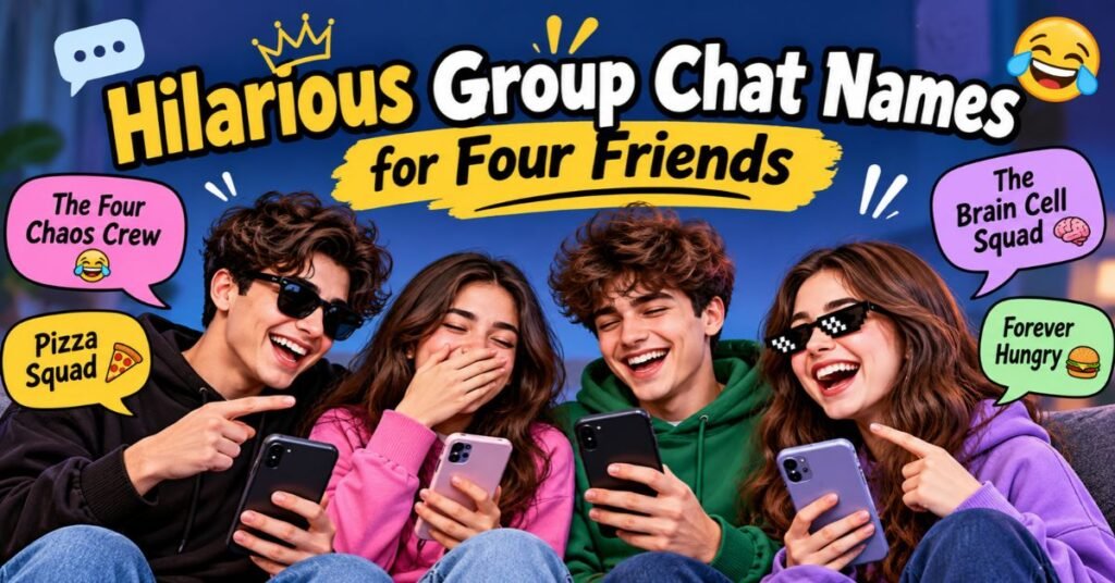 Hilarious Group Chat Names for Four Friends
