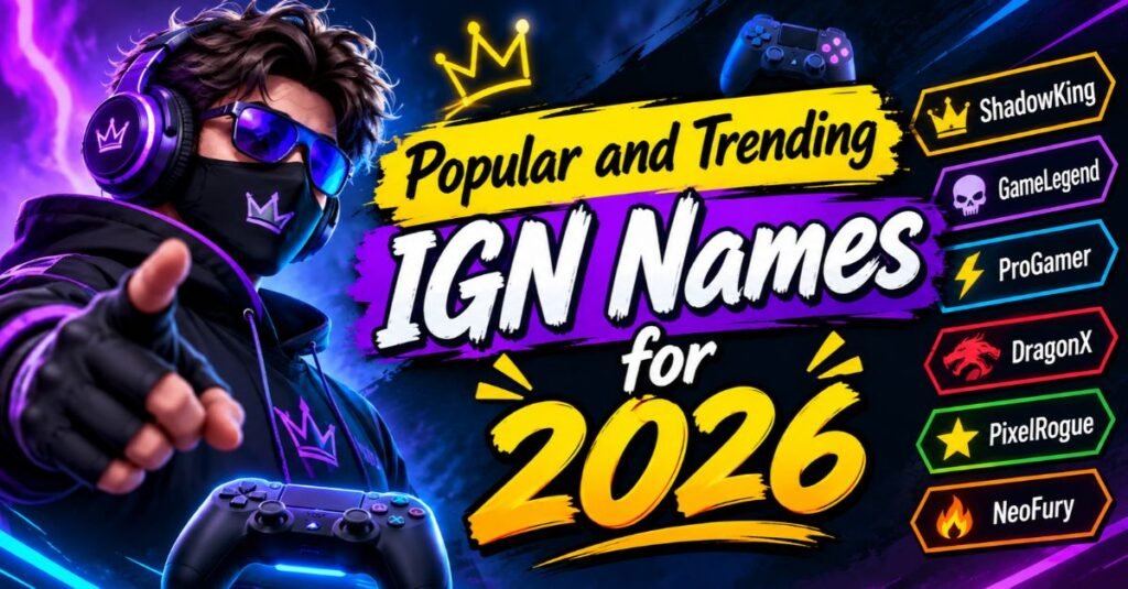 350+ Best IGN Names for 2026: Cool, Funny & Unique Ideas 2 Popular and Trending IGN Names for 2026